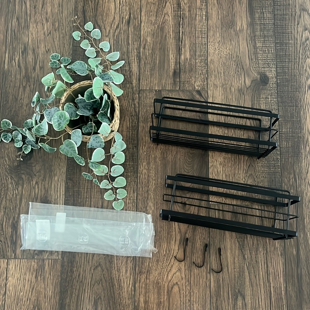 KINCMAX Self Adhesive Shower Shelves 2-Pack in Black